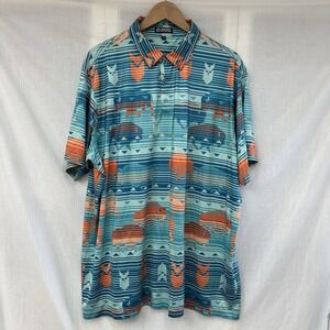 Raised By Coyotes Polo Shirt Mens 2XL Caprock Buffalo Golf Performance Outdoor